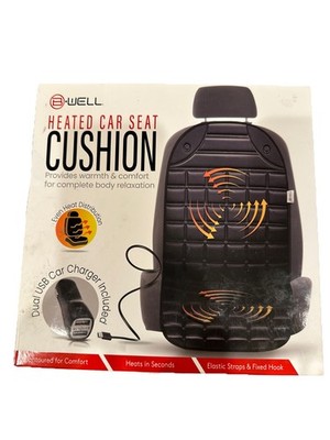 New B-Well Heated Black Car Seat Cushion Duel USB Car Charger User Manuel 