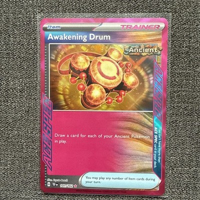  Pokemon Karte Zeitliche Kräfte - Erwecktrommel #141/162 NM - Makellos