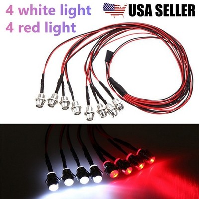 LED Light Kit Truck Lights Headlights Taillight Switch Kit RC Car 1/10 SCX10 USA