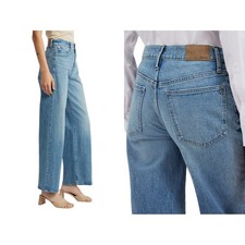 NWT Madewell The Perfect Vintage Wide Leg Jean W32 High Rise Cotton Light Wash