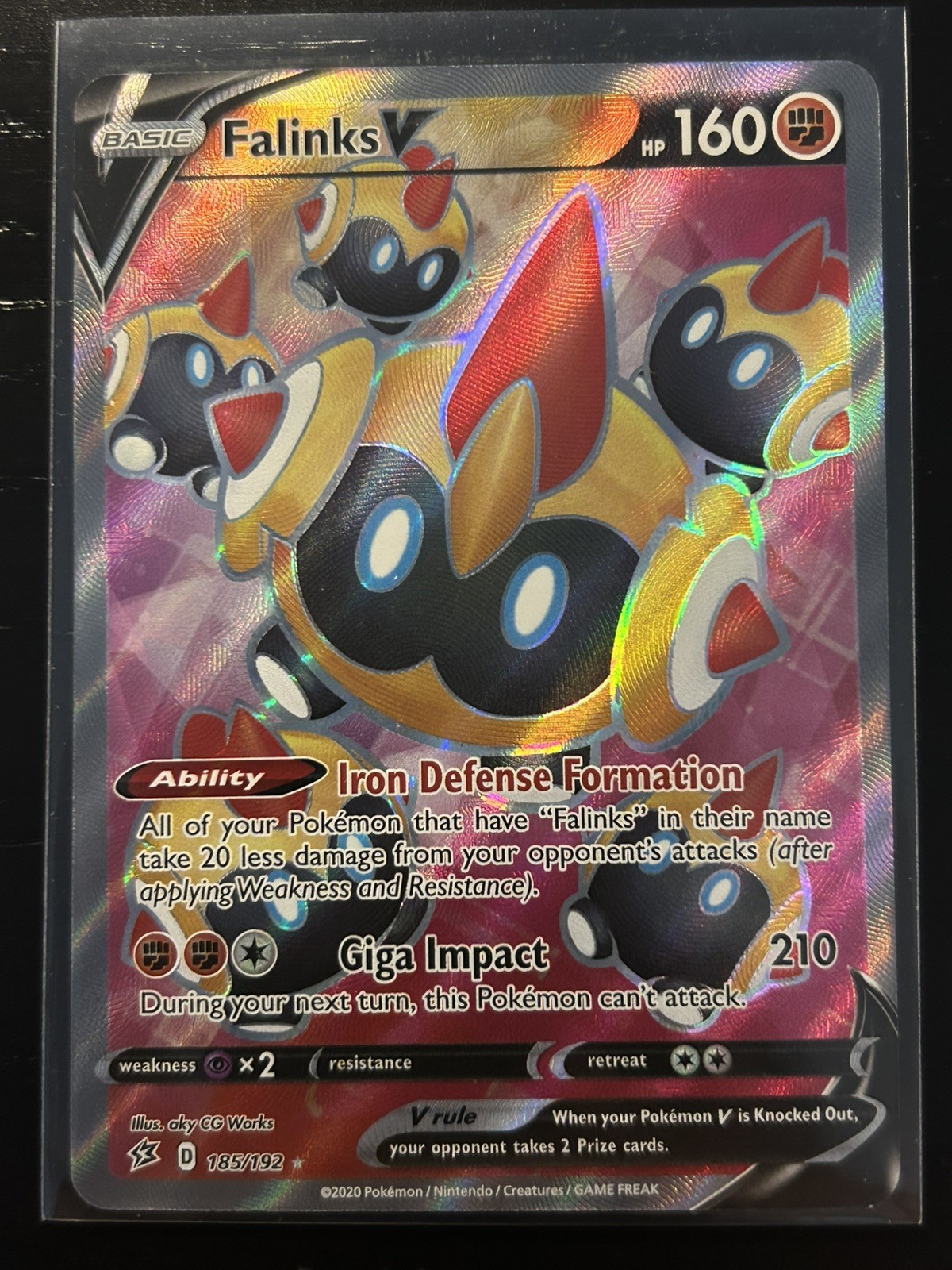 Falinks V 185/192 Full Art Ultra Rare Rebel Clash Pokemon Holo Near Mint NM