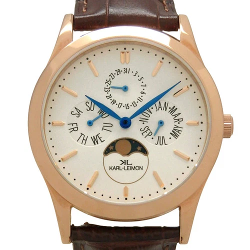 KARL-LEIMON Classic CPWH01G Stainless Steel 38mm Quartz with Papers #DKW570