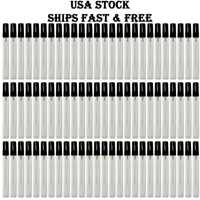 10ml 0.33oz empty perfume tall clear glass spray bottles black atomizer decant