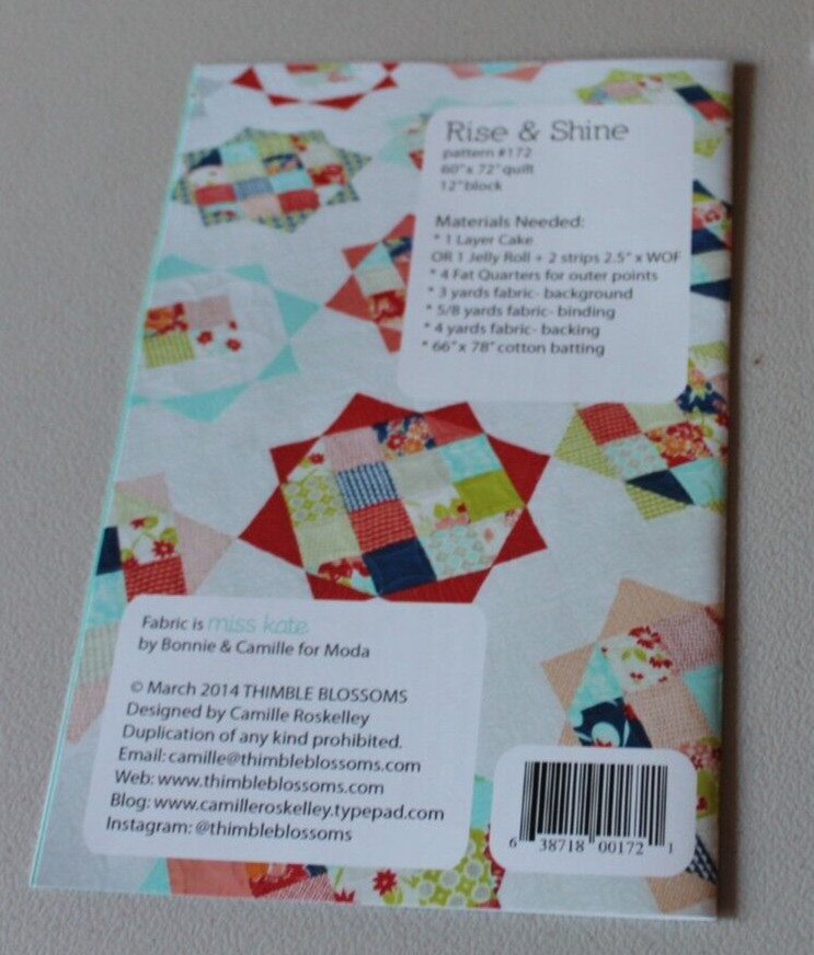 Rise & Shine #172 Thimble Blossoms Quilting Pattern
