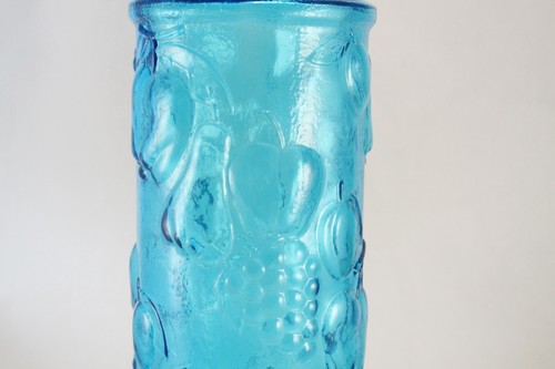 Mid-Century Italian Empoli Turquoise Art Glass Fruit Bottle Decanter 1960's - Picture 4 of 15