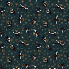 Free Spirit - Garden Bed - Fireflies - Turquoise, Fabric BTY