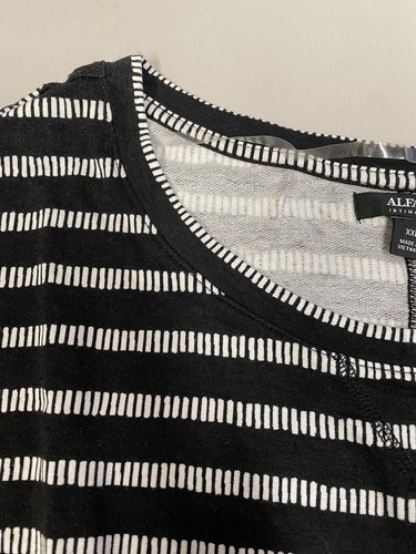 Women's Alfani Ultra-Soft Pajama Short Set Black White Stripe XXL Pj's Lounge - Picture 6 of 11