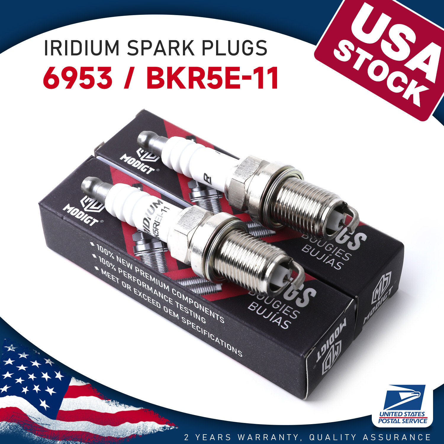 Set Of 2Pcs spark plugs For Toyota Yaris Scion xB Hyundai Elantra Kia Rio #6953