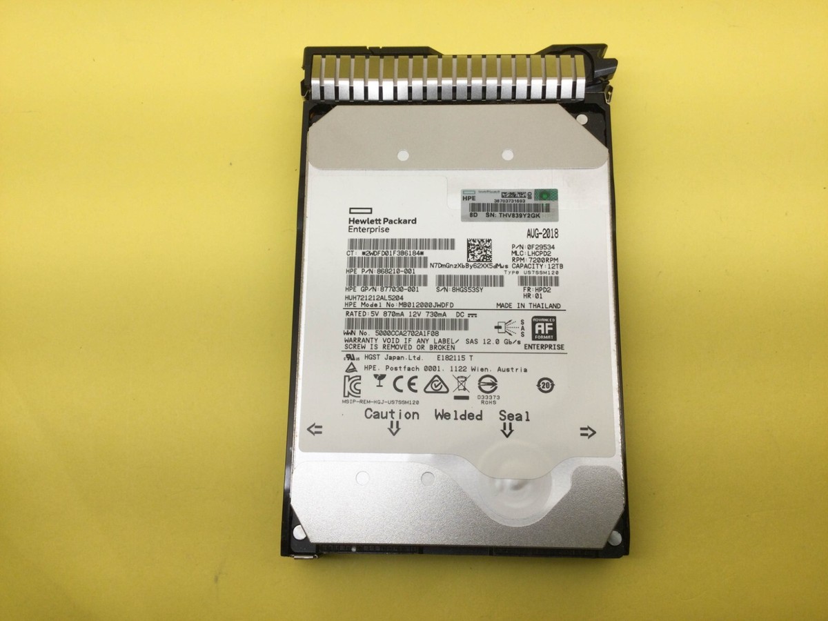 881779-B21 HPE 12TB SAS 12G MIDLINE 7.2K LFF 3.5IN SC 512E DS HDD