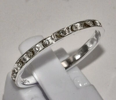 Sterling Silber 925 Ring filigran schmal dezent zierlich feminin mit Zirkonias - Bild 1 von 4