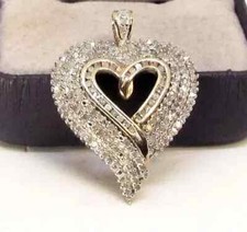 3Ct Round Cut Lab Created Diamond Heart Pendant Necklace 14k Yellow Gold Plated