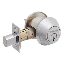 Schlage B660P Single Cylinder Deadbolt (626-Satin chromium plated) w/ Primus CP