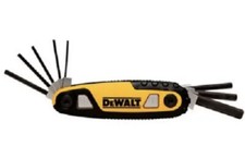 New DeWalt DWHT70262 Folding 8 Pc Locking Hex Key Set - SAE 3/32-1/4”