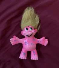 Vintage Troll Trend master Inc. Land of the Doll Hot Pink w/Decals Yellow Hair