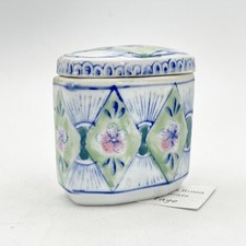 Scatolina vintage in porcellana Contenitore ceramica stile Cinese portagiogie