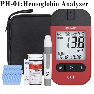URIT Blood Hemoglobin Meter Analyzer Anemia Monitor Home HB Tester Test strips