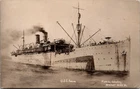 Postcard WW1 USS Aeolus Transport Ship, Dazzle Camouflage, Navy/Military RPPC G7