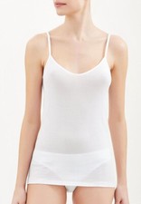 RAGNO 07402E Top Spalla Stretta Donna Lana e Seta BIANCO-NERO