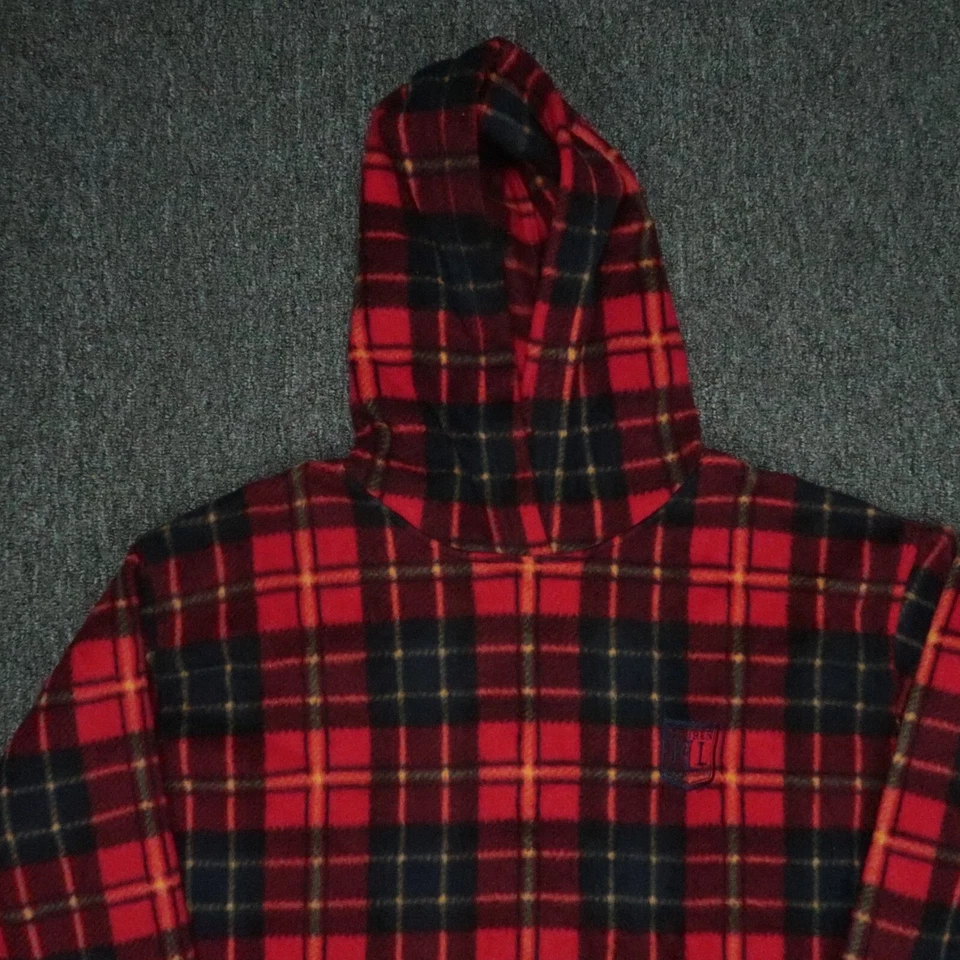 Lauren Ralph Lauren Hoodie Womens Large Red Plaid Oversized Flannel Sweater - Image 2 of 4