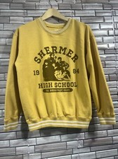 Y2K The breakfast club Men M sweatshirt Yellow Long Sleeve Crew Neck VTG