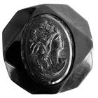 Vintage Bakelite Mourning Jewelry Cameo Brooch Black Art Deco Goth Victorian MCM