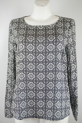 Alba Moda Bluse Damen Größe 36 38 40 Weiß Schwarz Druckbluse Shirt Oberteil