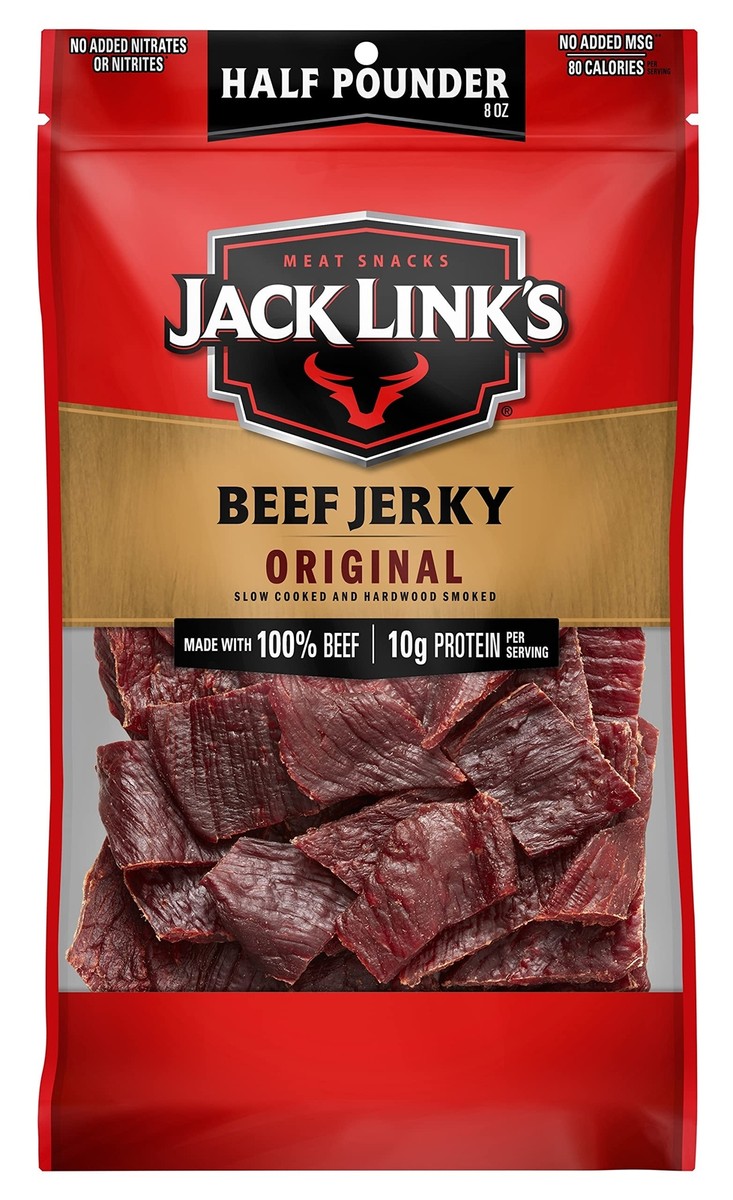 Jack Link's Beef Jerky Original Meat Snack, 10g of Protein and 80