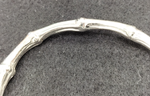 Bracciale Tiffany & Co. 1996 argento sterling 925 bambù 43,1 g con scatola - Foto 3 di 8