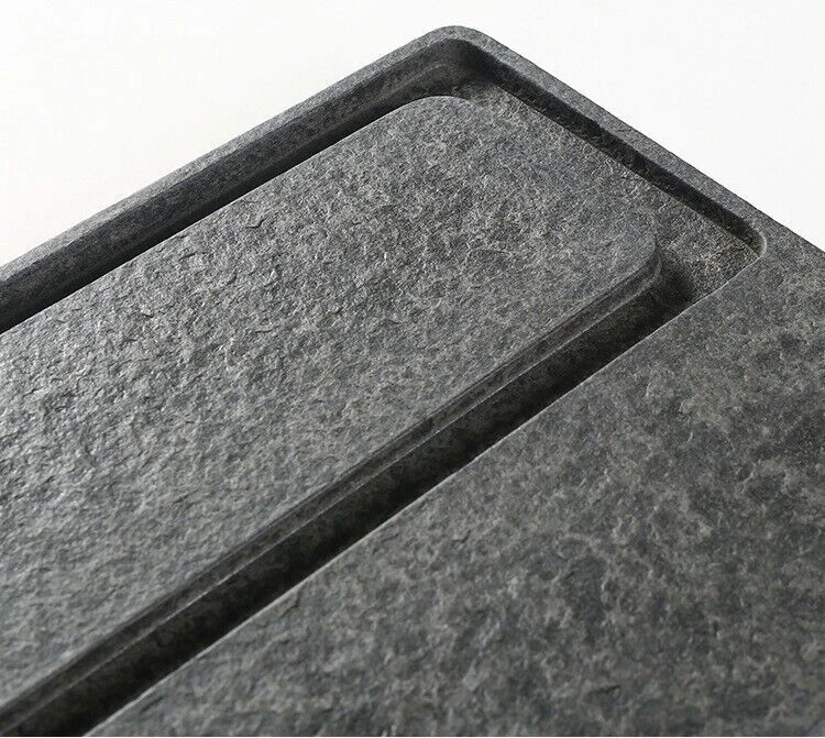 Многоразмерный чайный поднос с черным камнем простой узор слив воды чайная лодка на продажу - Изображение 3 из 4