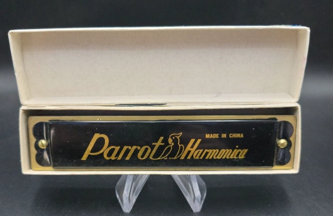 Parrot Harmonica 16 holes Black w Box Vintage eBay