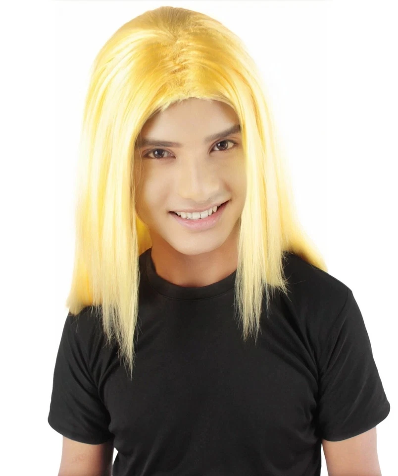 Peluca de rapero HPO para hombre adulto hasta el hombro recto, varios colores, HM-1040A Foto 2 de 4