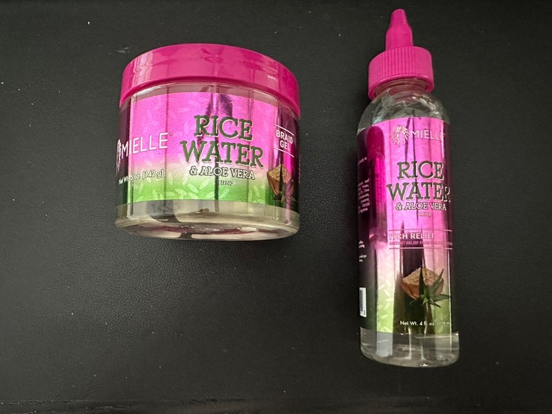 New Mielle Rice Water And Aloe Vera Set Of Braid Gel And Itch Relief Made In USA