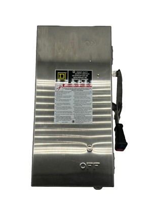 H321DS Square D 30 Amp 240V 3 Pole Fusible Stainless Steel Disconnect Switch F06