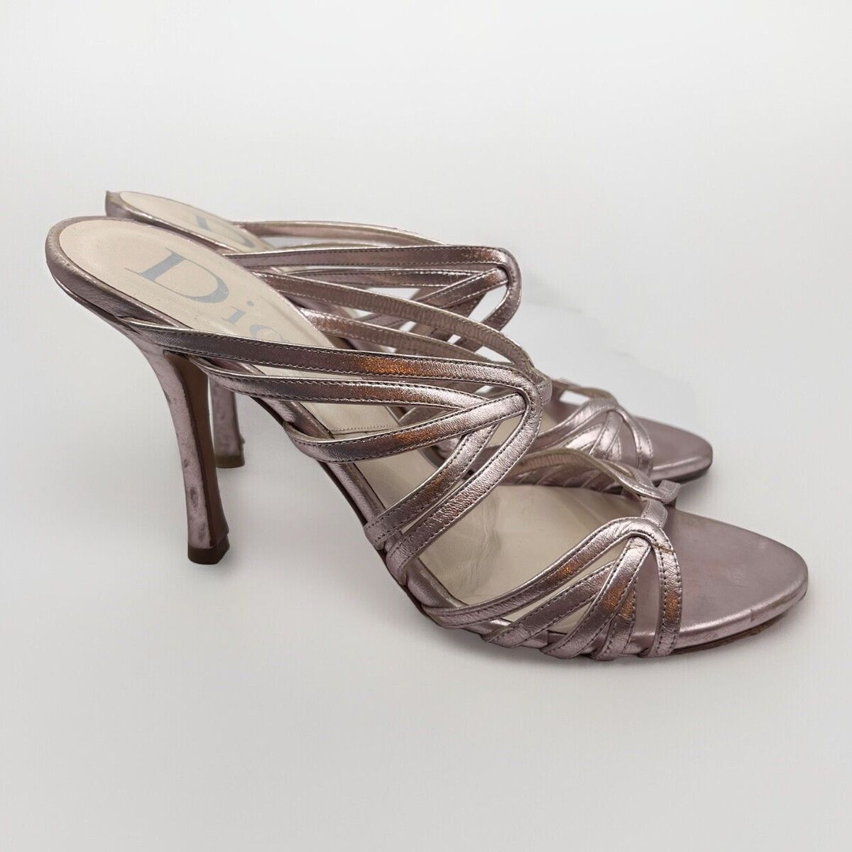 Vintage Christian Dior Pink Metallic Strappy Gladiator Vintage Christian Dior Pink Metallic Strappy Gladiator