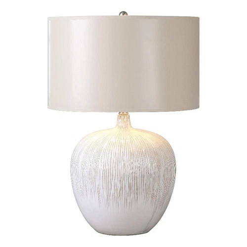 Uttermost Georgios Ceramic Fabric and Paper Textured Ceramic Lamp in Ivory/Tan - Picture 2 of 5