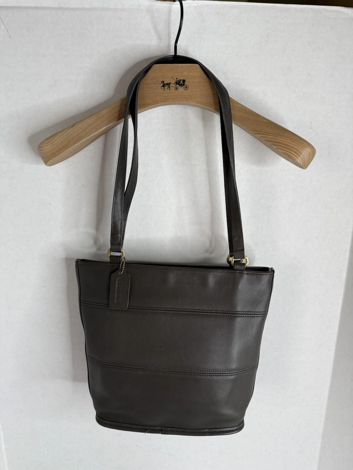 Borsa a tracolla Coach 9098 Tribeca Shopper vintage in pelle RARA peltro