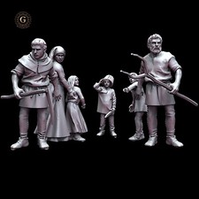 Concerned Family X6 28mm Medieval Wargame  Display Miniatures