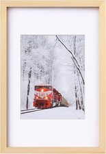 Egofine 12x18 Poster Frame Solid Wood Frame with Plexiglass Matted for 8.5x11 fo