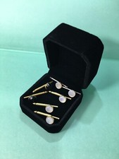 Tuxedo Shirt Spring-Back Buttons/Studs Assortment Black, White Pearl color.