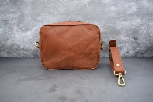 Bandolera de cuero vintage de 8 pulgadas tipo mensajero cartera cartera bolso bandolera - Imagen 13 de 15