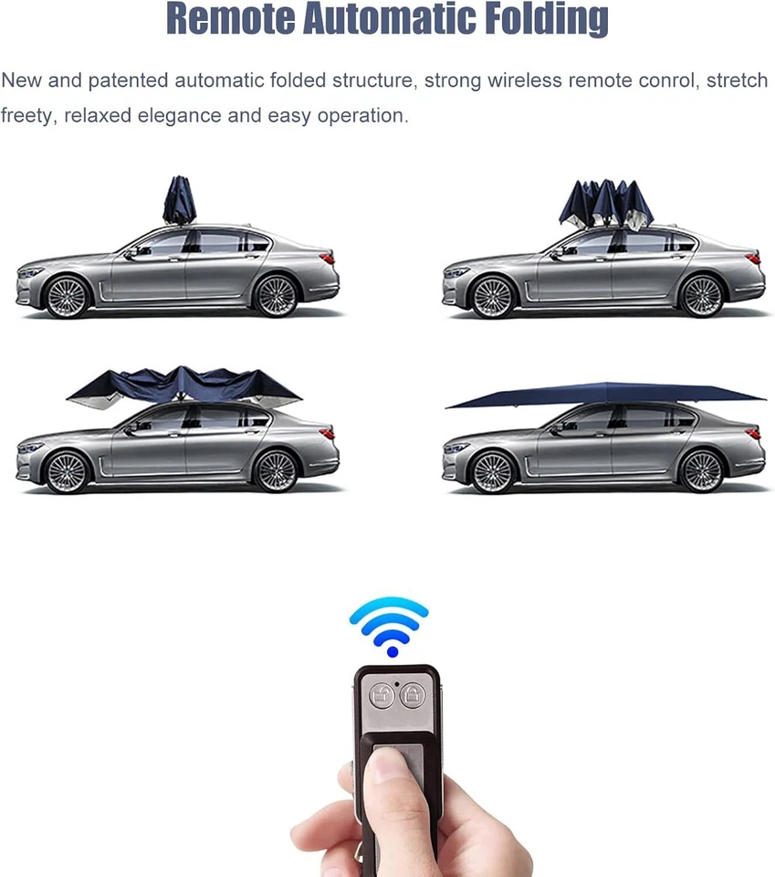 Cubierta remota totalmente automática portátil anti-UV paraguas de coche techo tienda Foto 3 de 4