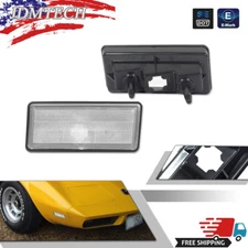 2PC Clear Front / Rear Side Marker Lights Covers For 1974-1979 Chevy Corvette C3