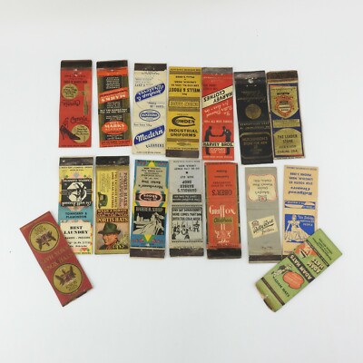 Vintage 16 Matchbook Cover Matchcover Lot Clothing Stores Hats Shoes Barber  