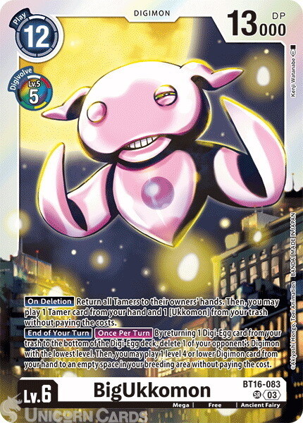 BT16-083 BigUkkomon : Super Rare Digimon Card : BT16: Beginning Observer