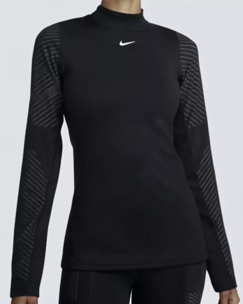 NIKE Pro Therma Fit ADV Long Sleeve Black Training Top Shirt NEW Womens Sz S
