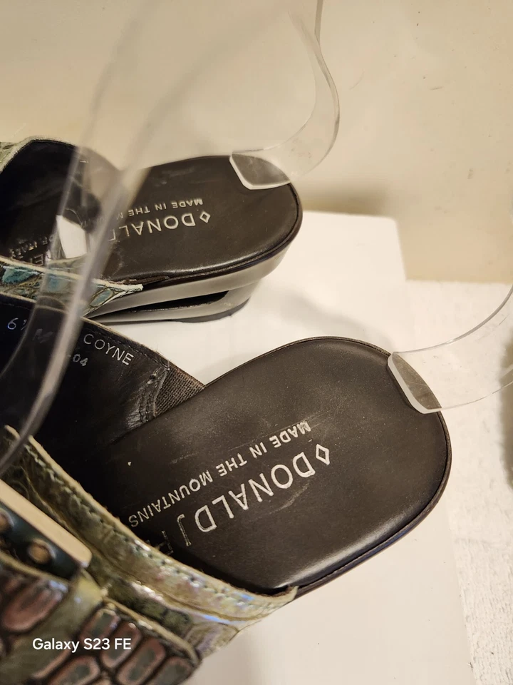 Sandalias de Tanga Donald J. Pliner "Coyne" Verde Estampado de Cocodrilo Talla 6.5 Ret $178 Foto 4 de 4