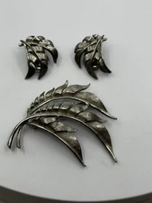 Vintage Torino Twisted Leaf Brooch & Earring Set