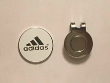 (1) Adidas 1" Flat Coin Style Golf Marker W/ Bonus Hat Clip - Quality Made!