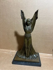 Signed D.H.Chiparus, Bronze Statue Art Deco Dancer Bronze Sculpture