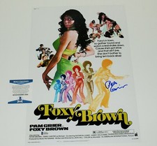 PAM GRIER SIGNED 'FOXY BROWN' 12x18 MOVIE POSTER 1 BECKETT COA BAS ACTRESS PROOF